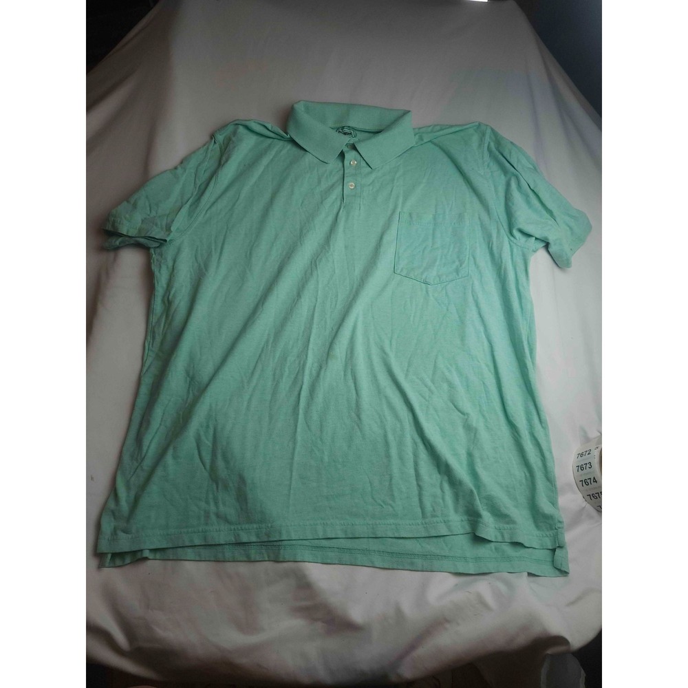 The Foundry Supply Co Polo Shirt Mens 3XLT Green Knit Short Sleeve Pocket Casual
